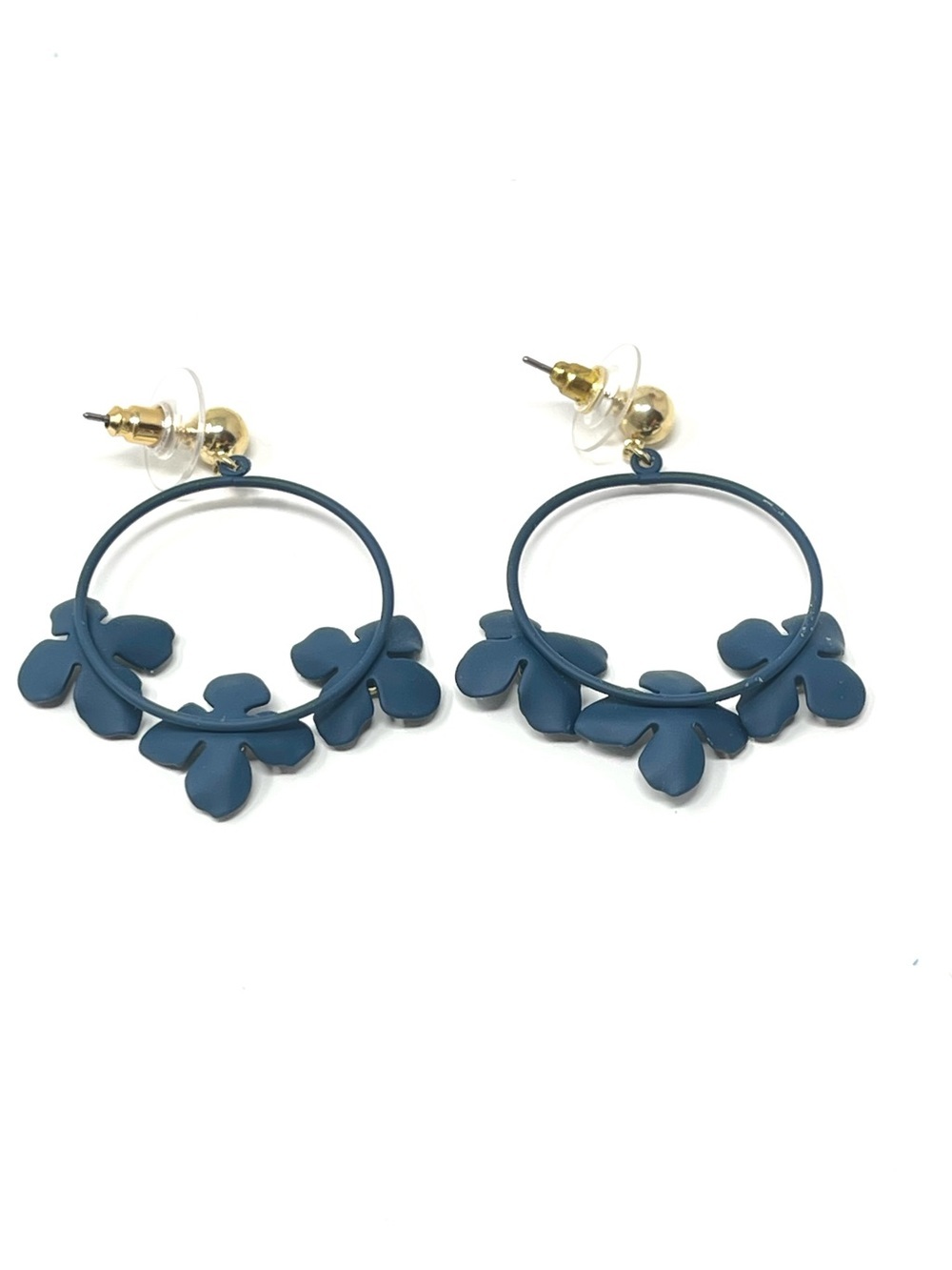 New Anthropologie Zenzii Buttercup Drop Earrings Blue - Picture 5 of 5